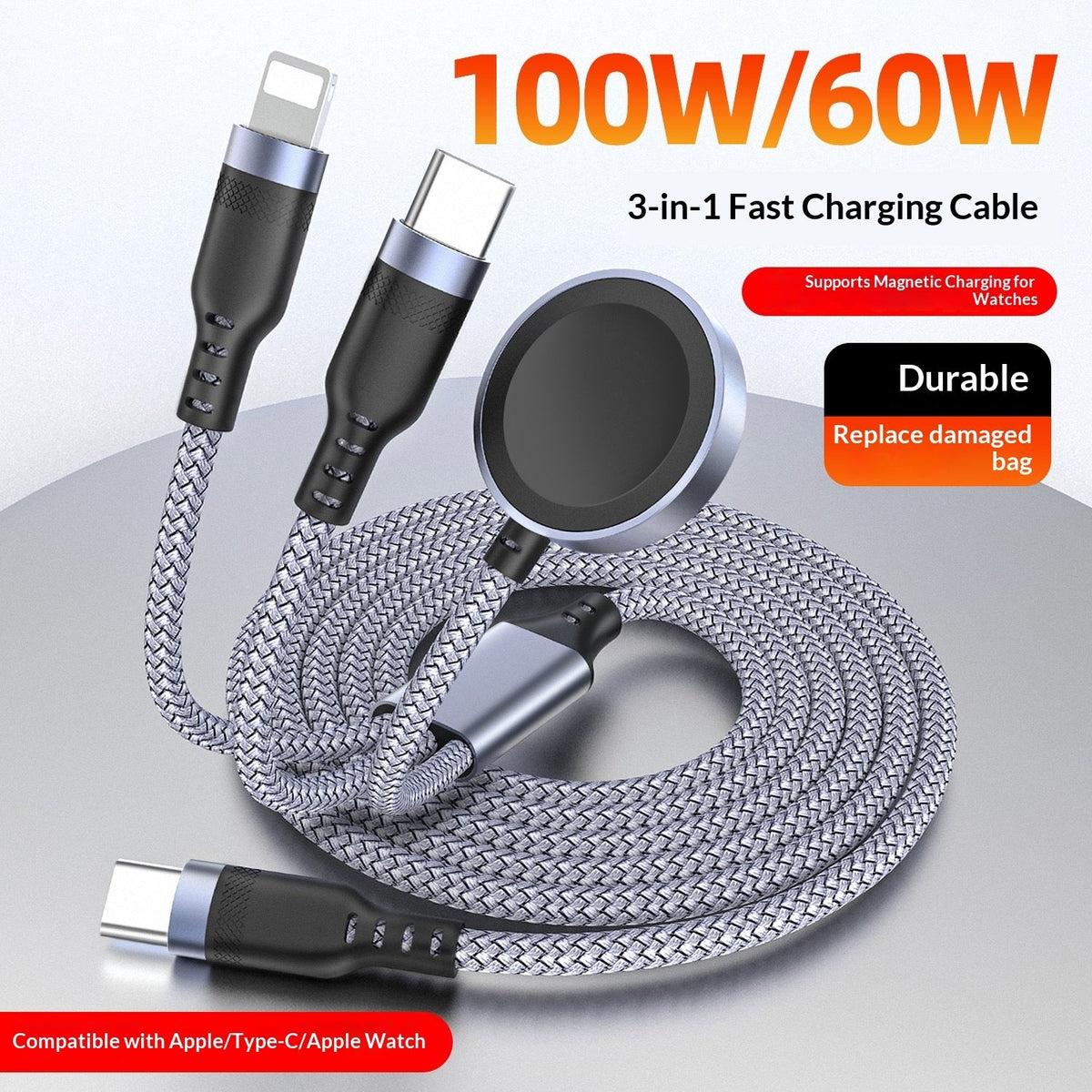 Magnetic Wireless Charging Watch Charger Type Car Data Cable