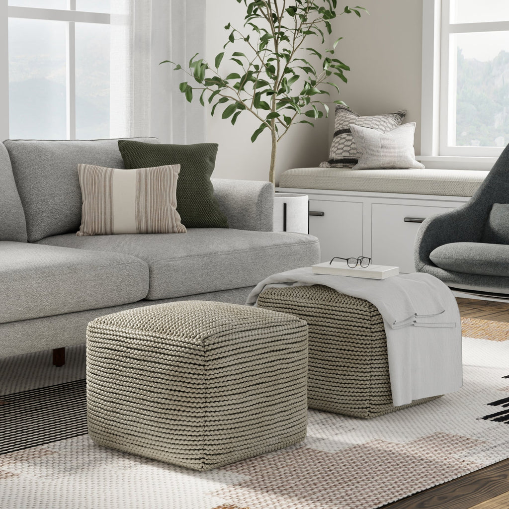 Eastmont 18 Inch Wide Square Pouf