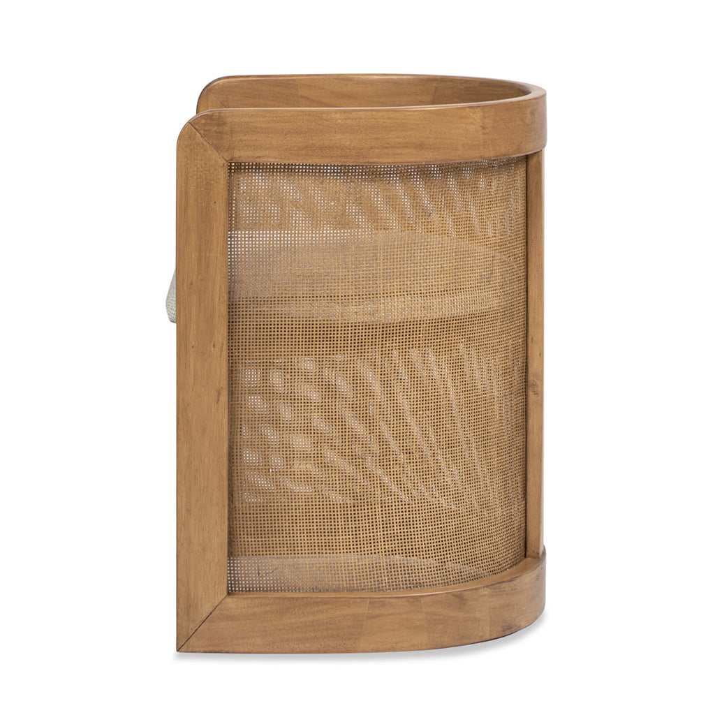 Lilith Curved Rattan Upholstered Dining Chair