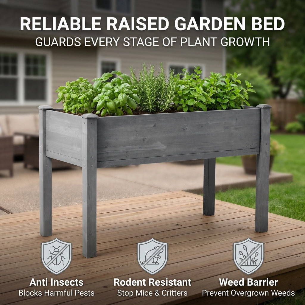 48x24x30 Inch Raised Garden Bed with Legs