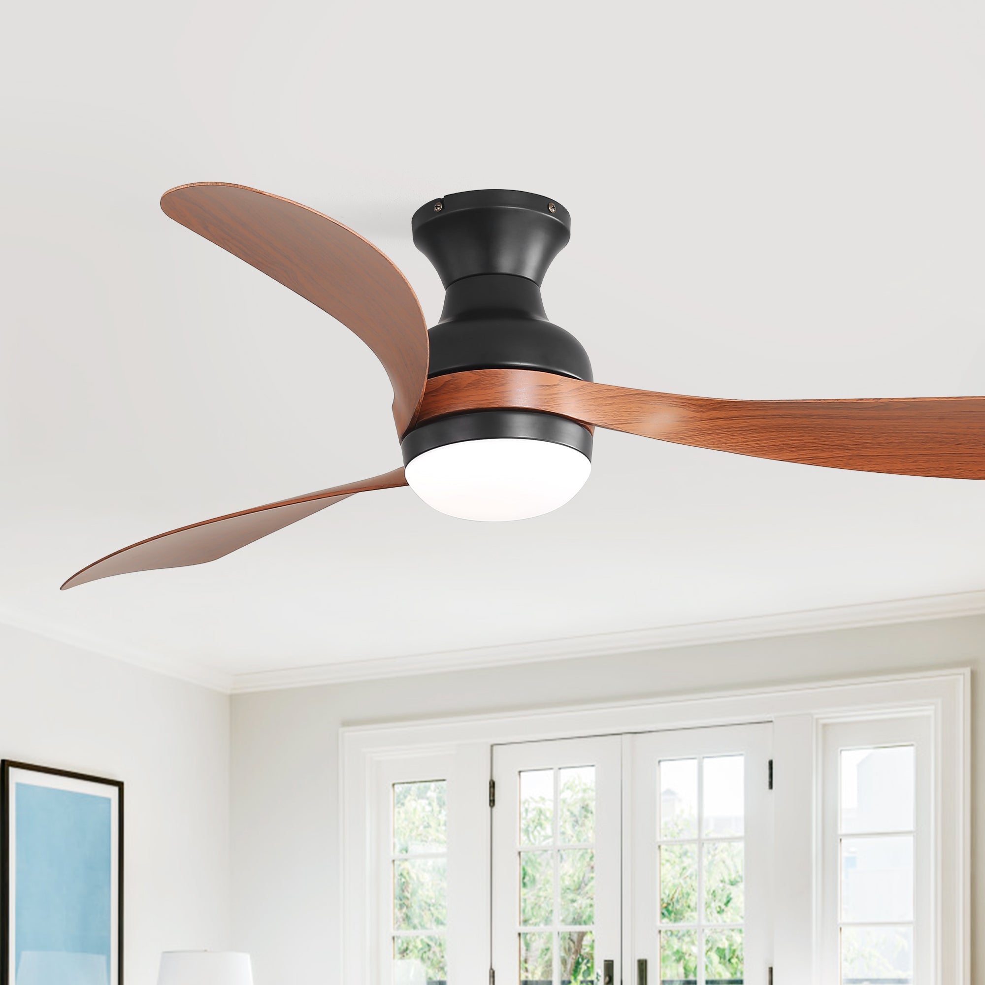 52" Ceiling Fan with Lights, Quiet DC Motor Reversible
