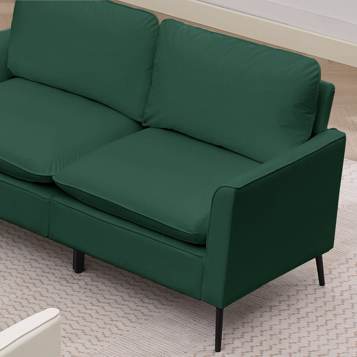 TS Cat Paw Leather Upholstered Loveseat - Nordic Retro Green