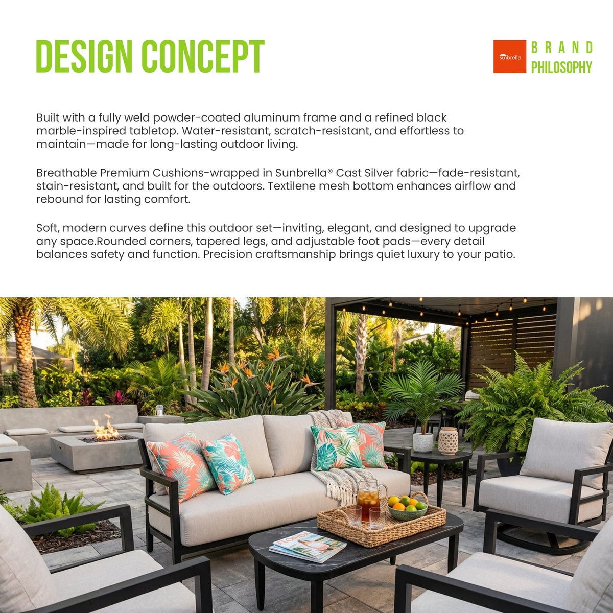 Modern Outdoor Elegance Arc Coffee Table