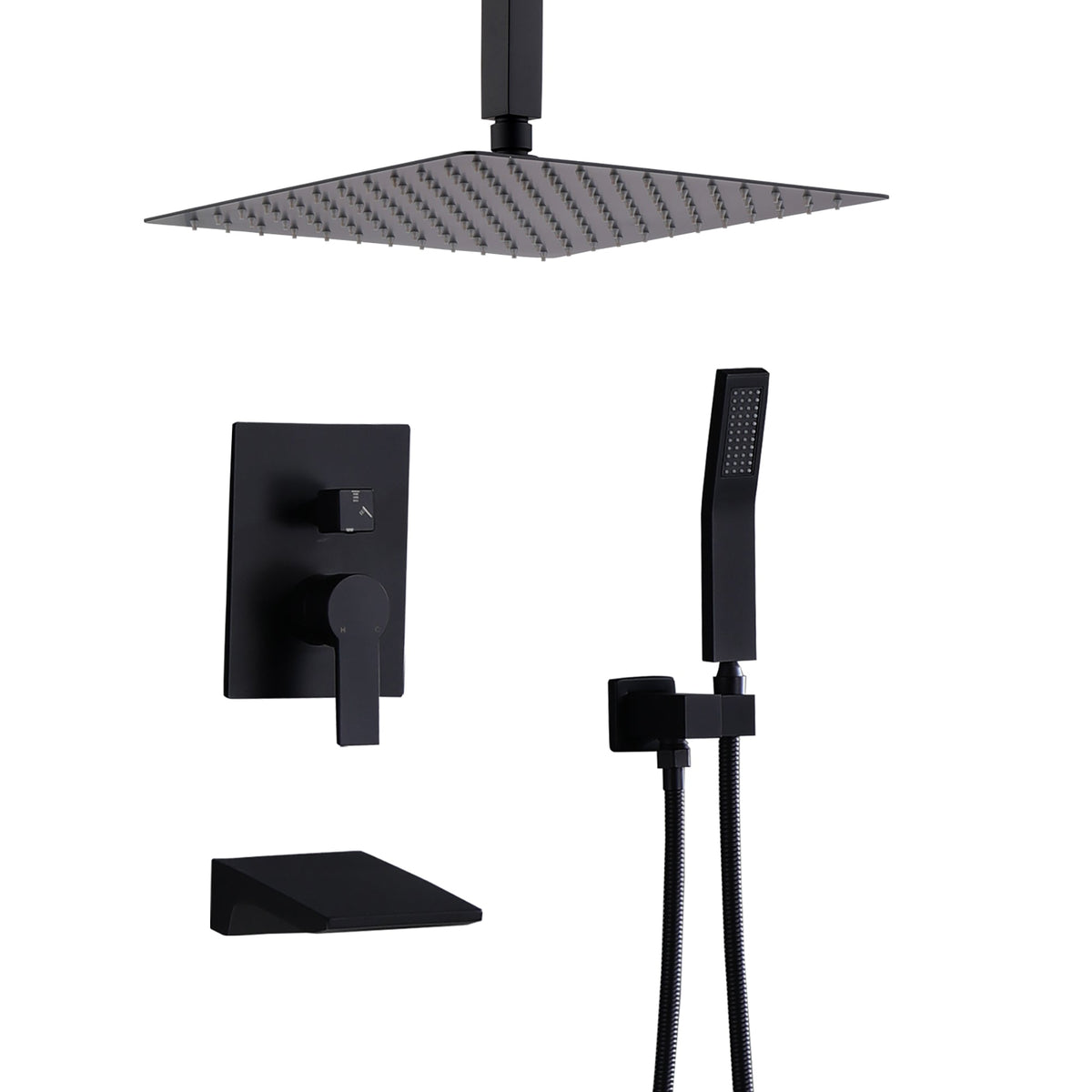 12 Inch Rainfall Shower Faucet Set