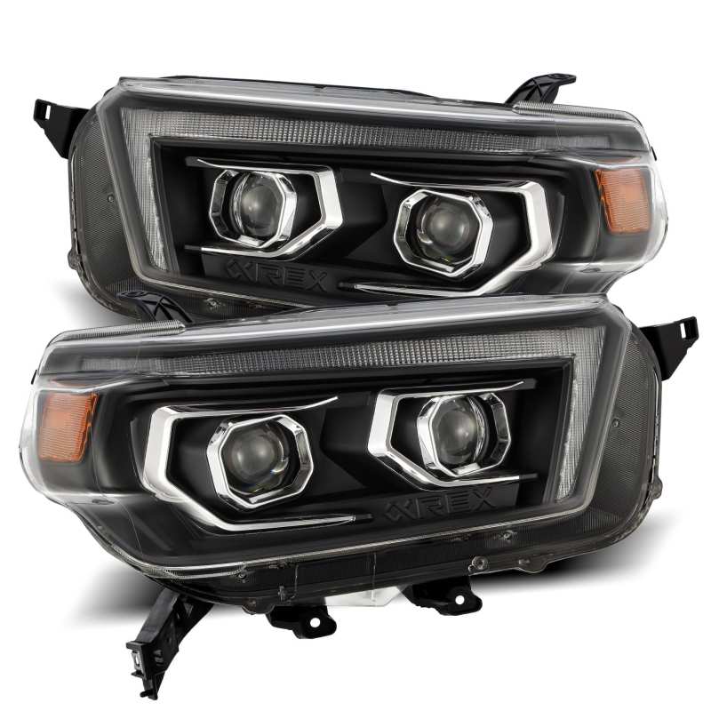 AlphaRex 10-13 Toyota 4Runner PRO-Series Projector Headlights Plank Style Black w/Seq Signal/DRL 880755 *Discontinued