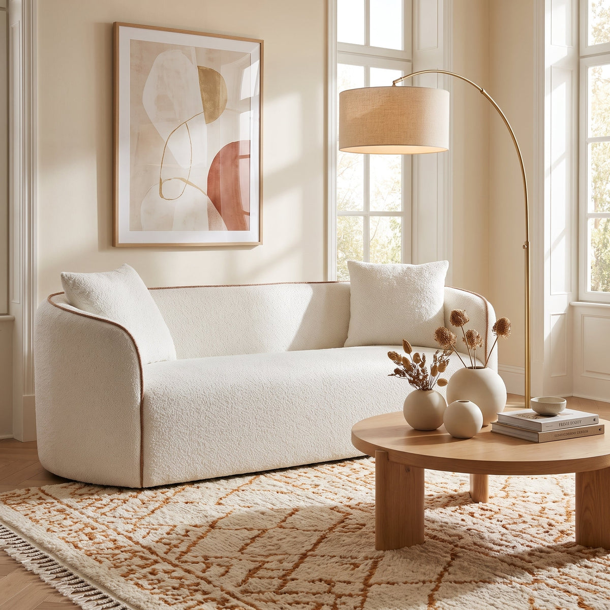 Coral 82" Curved Sofa - 3-Seater