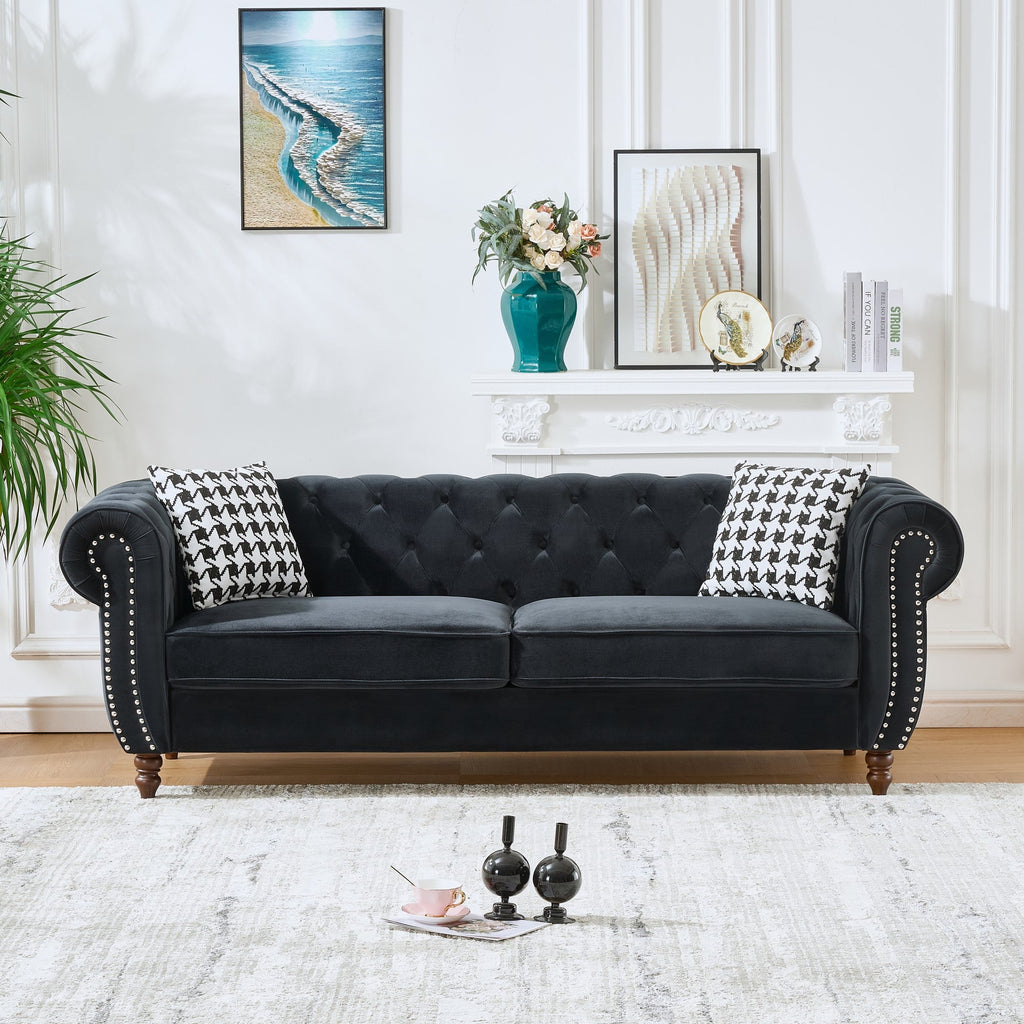 Chesterfield Velvet Upholstered Sofa