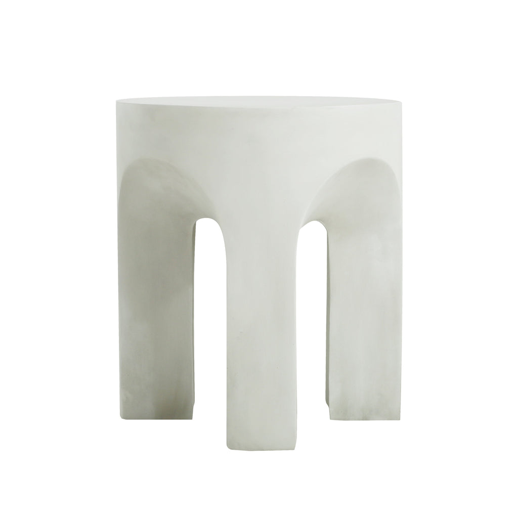 Outdoor MGO Round Top Side Table/End Table in Antique White