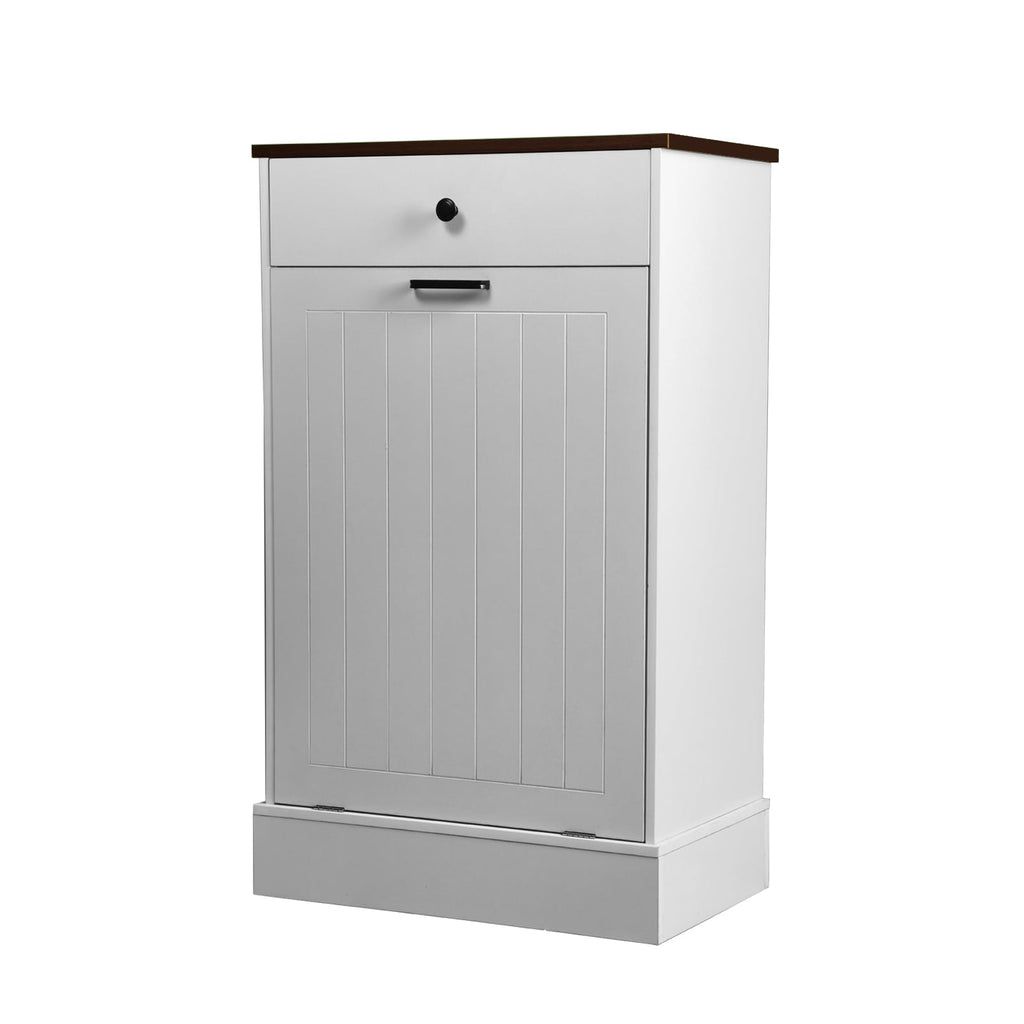 Tilt Out Trash Can Cabinet - Hidden Wooden Design