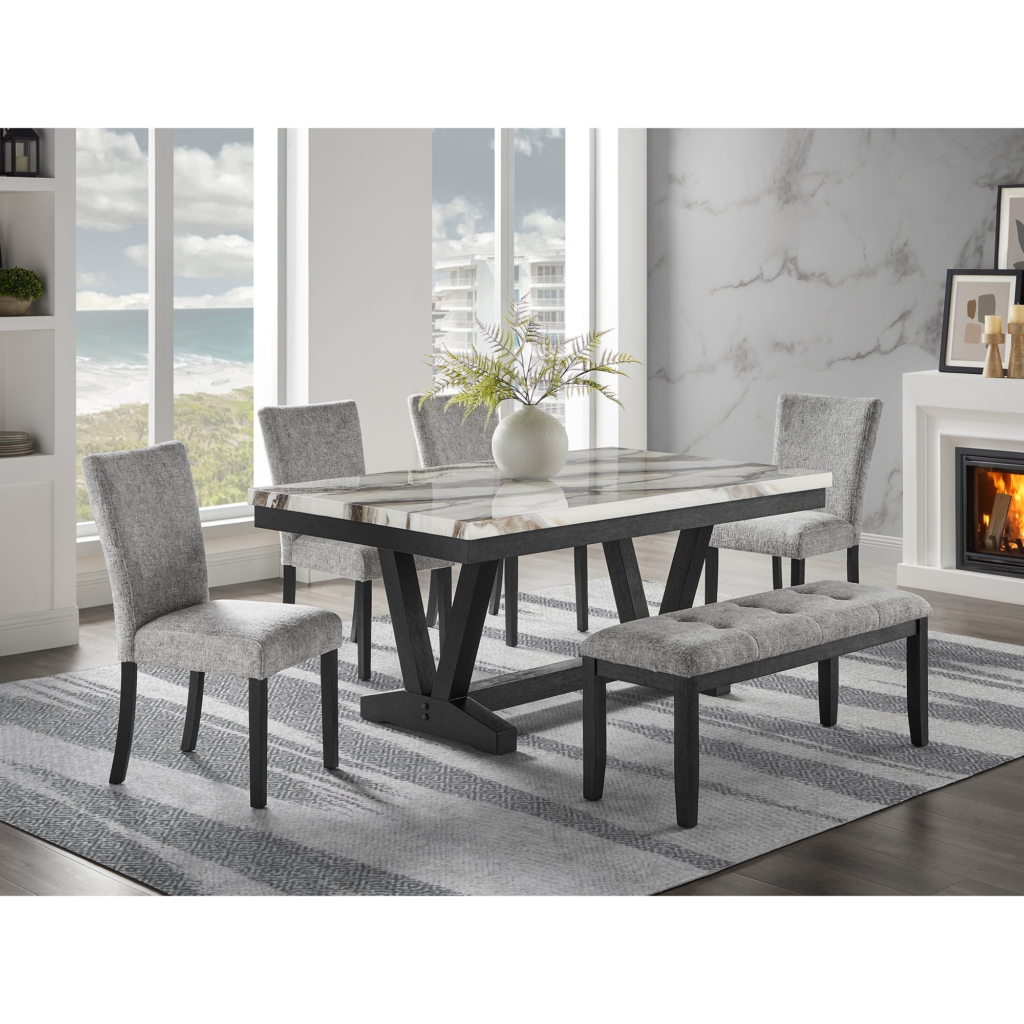 Panda Marble Dining Table