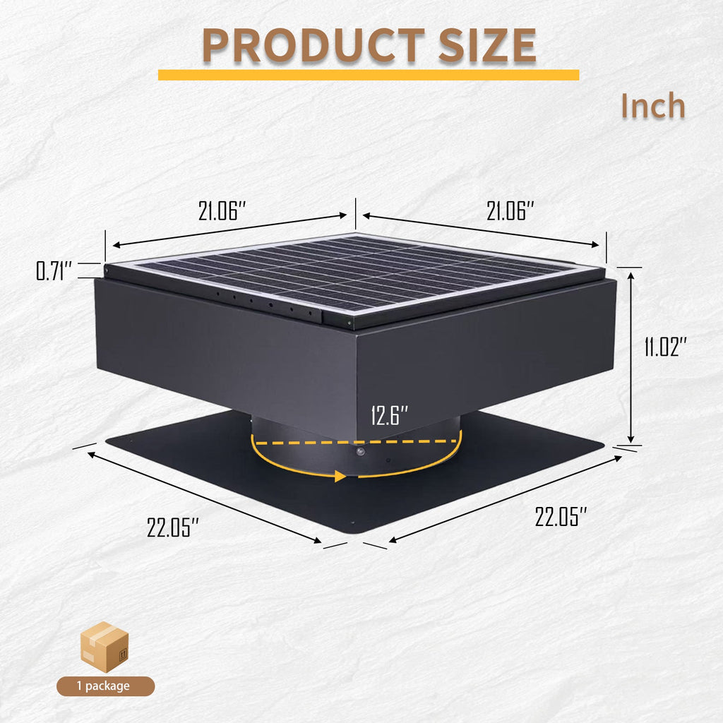 12" Solar Roof Vent Fan
