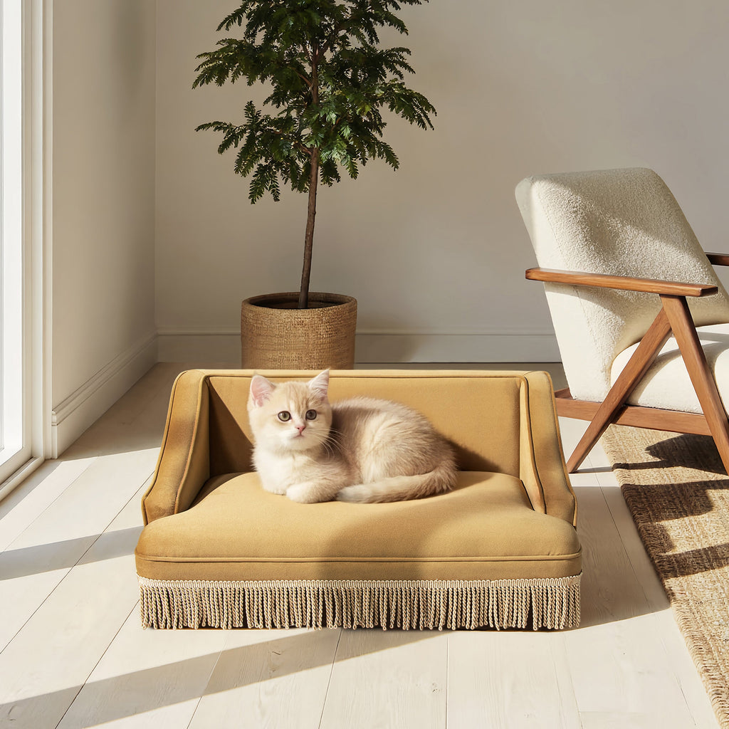 Duchess 33" Medium Princess Pet Bed Sofa with Fringe Skirt