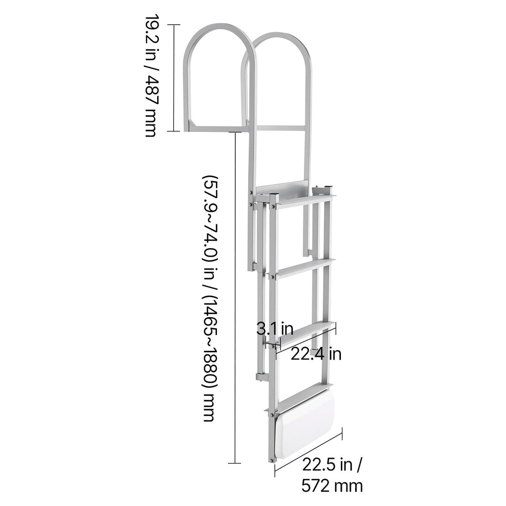 Retractable Dock Ladder with Auto-Lift Float