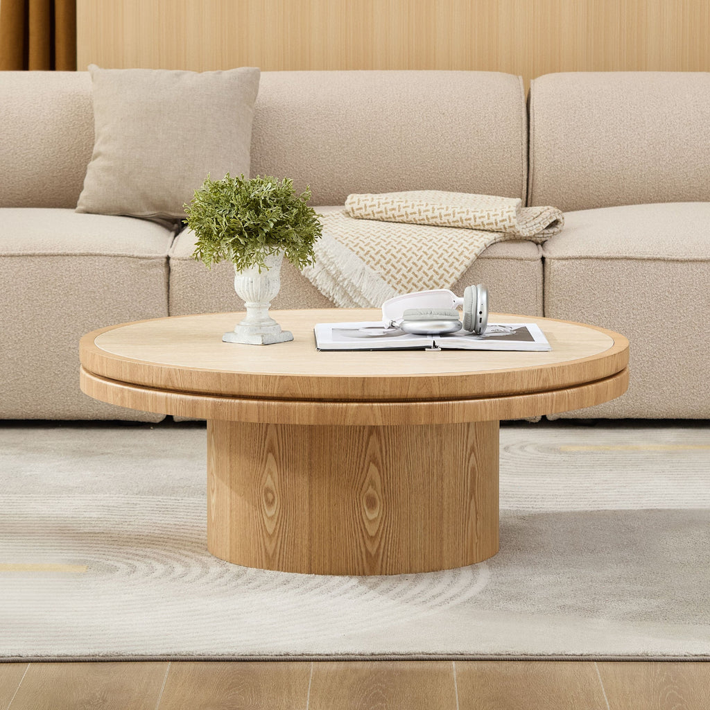 Sintered Stone Coffee Table with MDF Pedestal