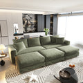 Plush Corduroy 4-Seat Sofa - Modern Comfy Upholstered Couch