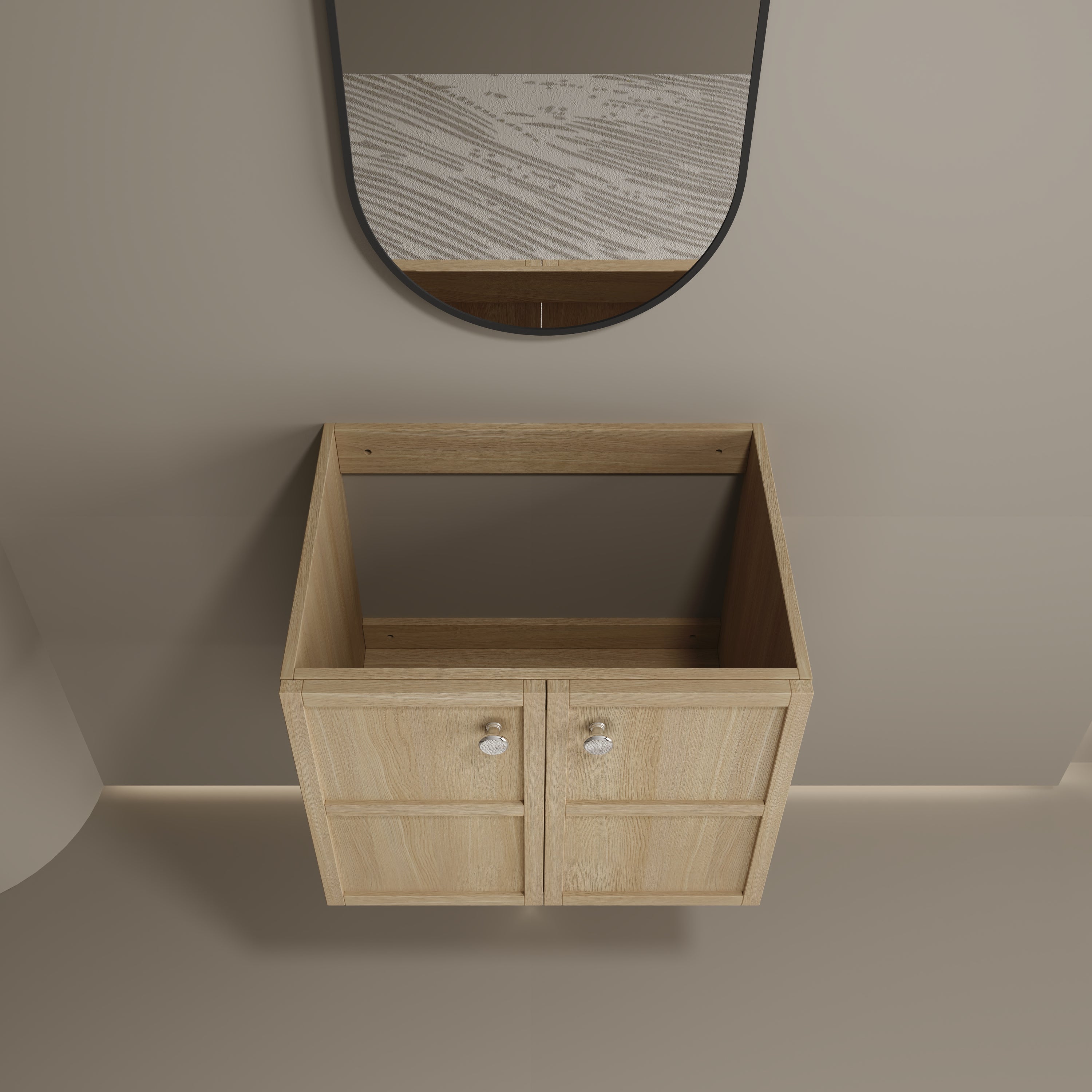 24" Wall-Mounted Bathroom Vanity, 2-Soft Closing Door