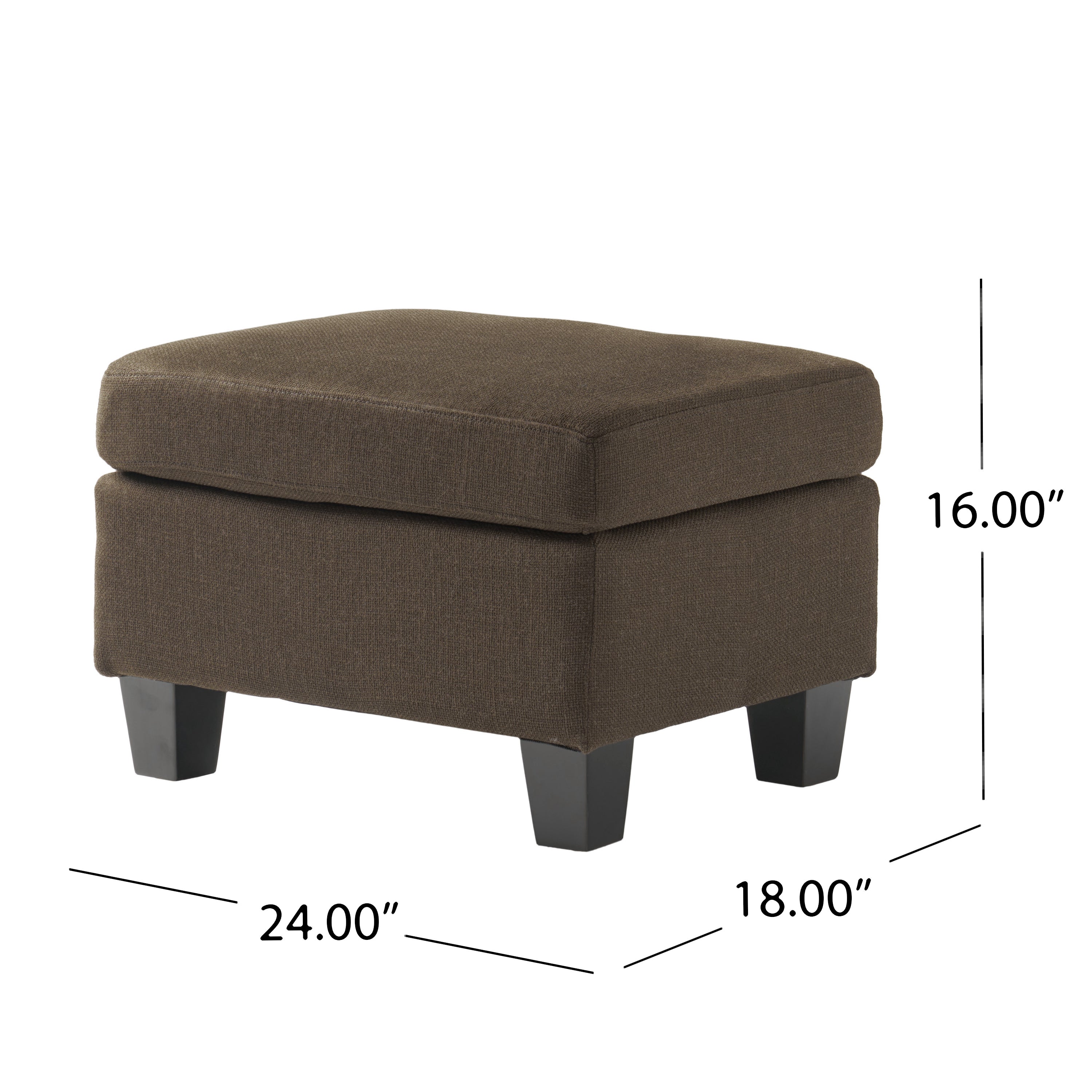 Upholstered Ottoman, Chocolate