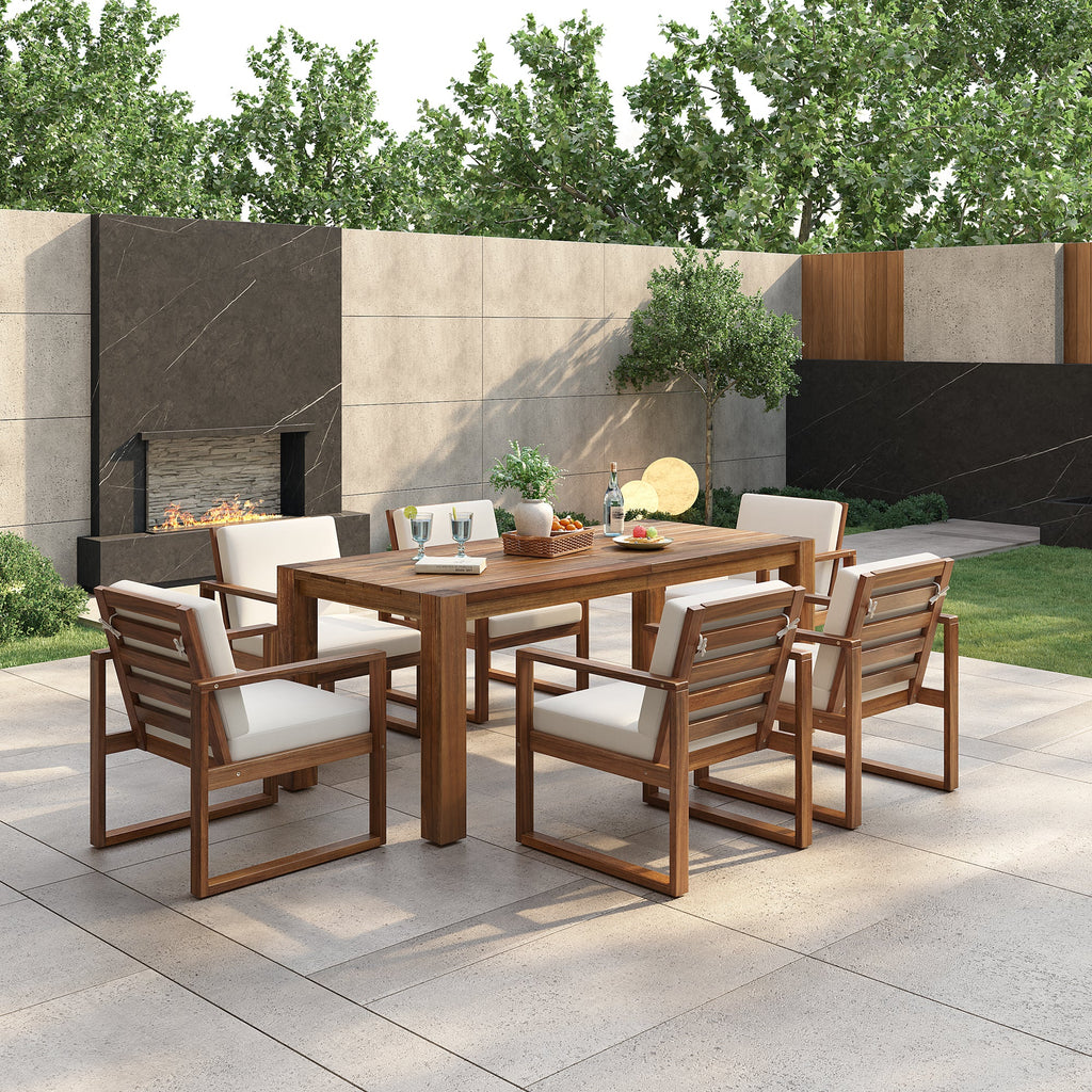 TREXM Patio Table and Chairs Set, Outdoor Dining Set for 6