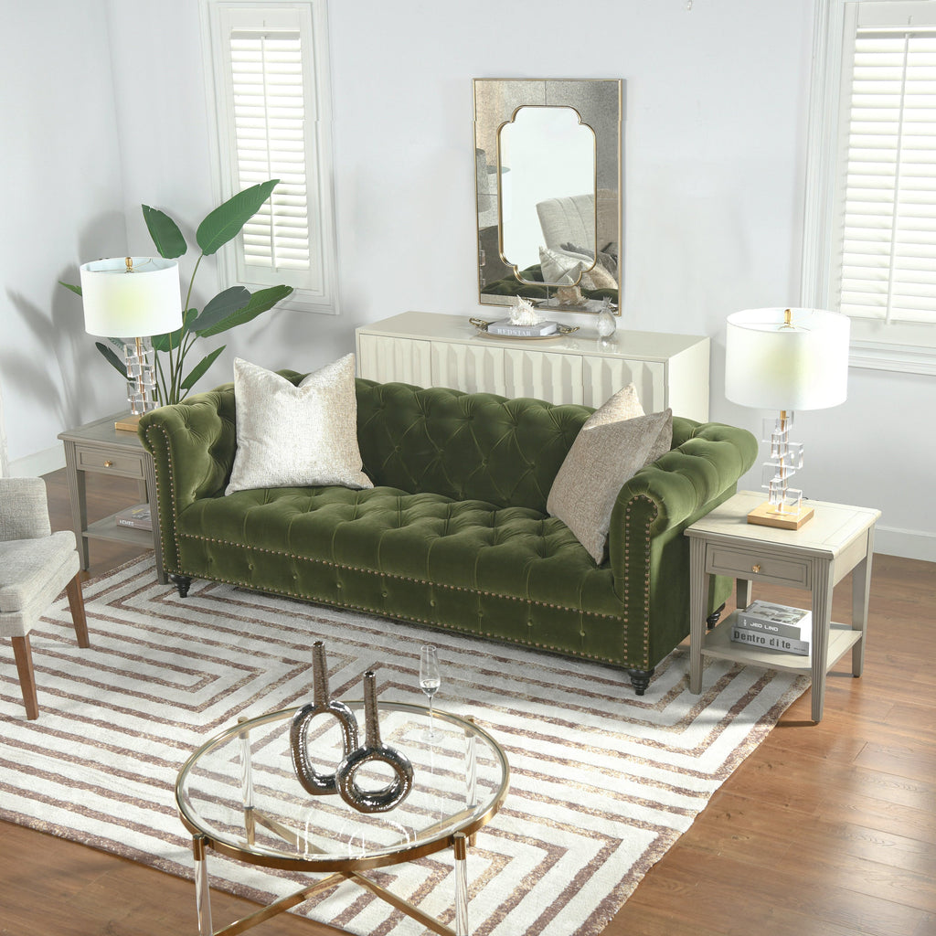 Alto 88" Tufted Chesterfield Sofa, Olive