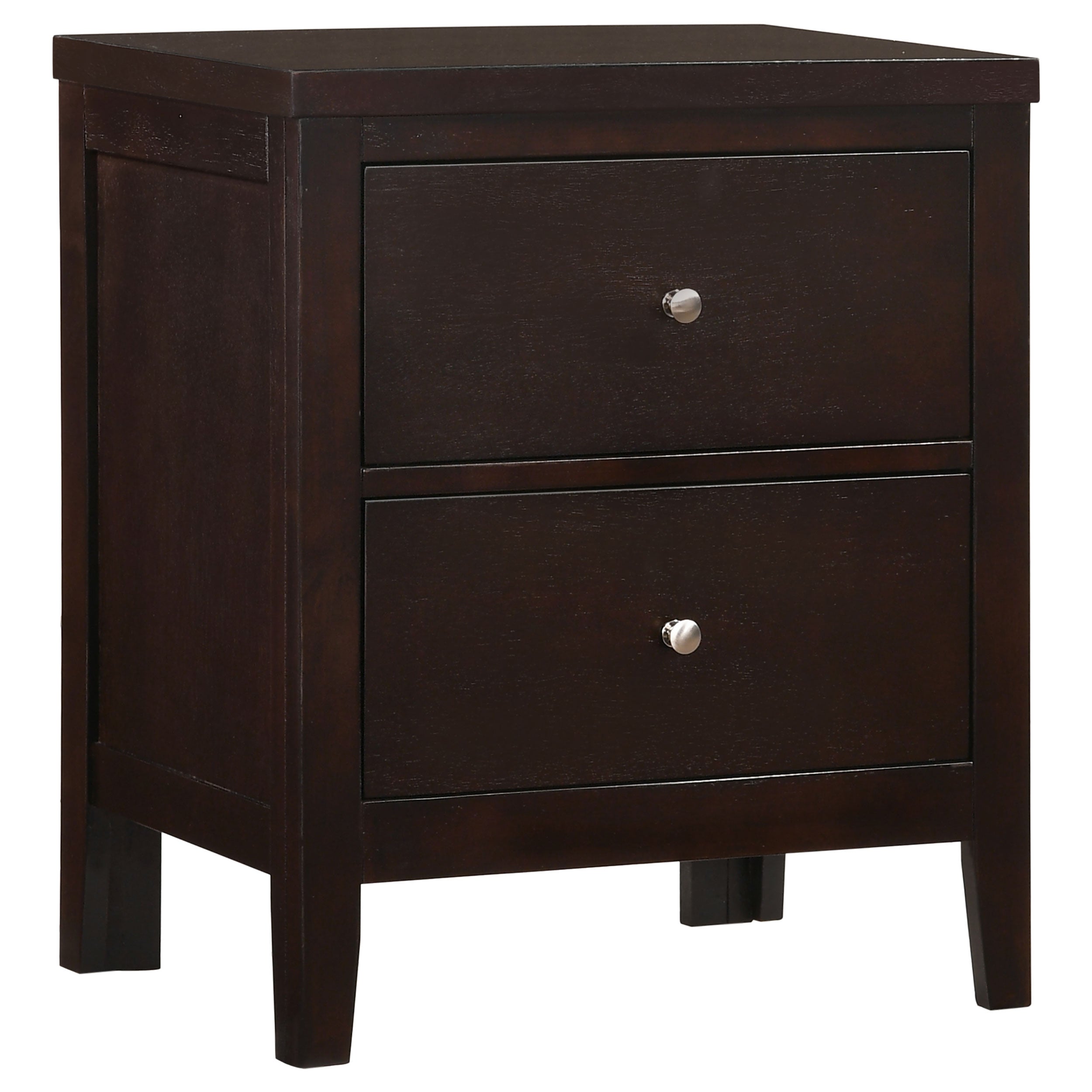 Garrett Cappuccino 2-Drawer Rectangular Nightstand