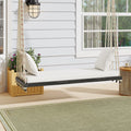 TOPMAX Patio Wooden Swing Chair, Hanging Porch Swing Bench