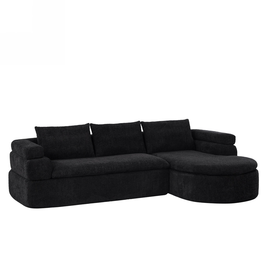 106" L-Shape Sectional Sofa - Black