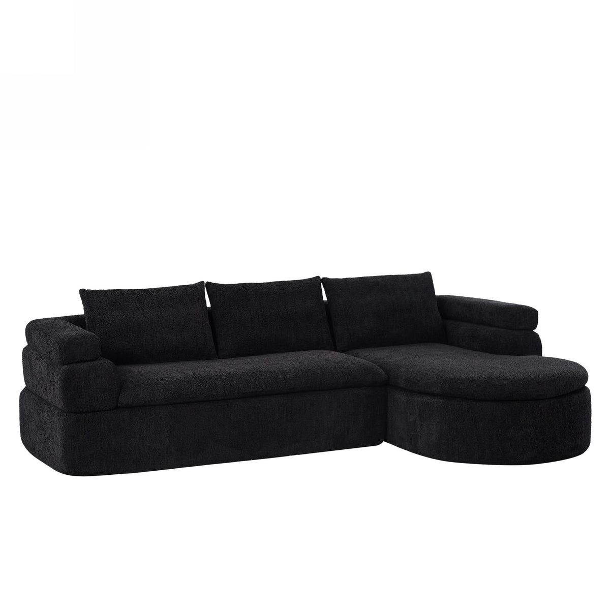 106" L-Shape Sectional Sofa - Black