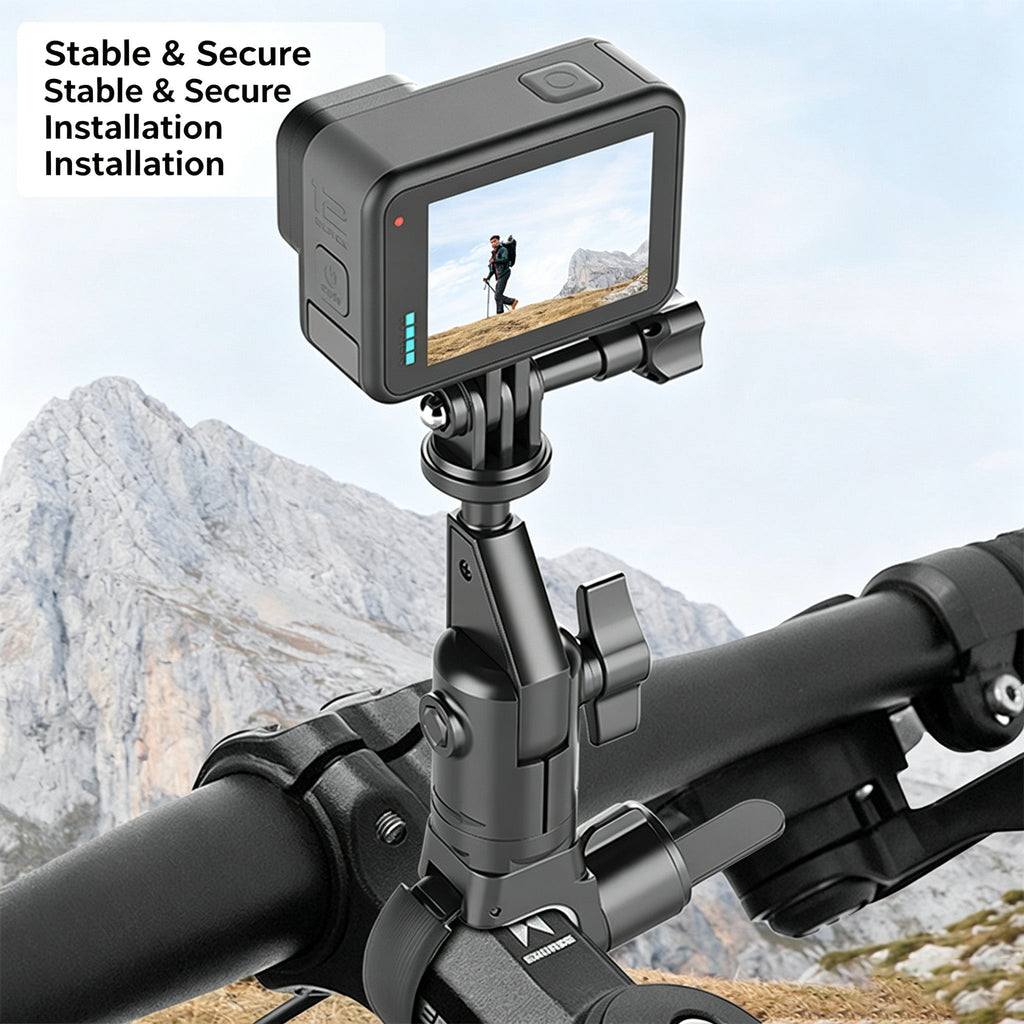 360 Action Camera Mount For Motorcycle E Bike Road Bike Bicycle Handlebar Bracket For Sports Camera Riding Dash Cam