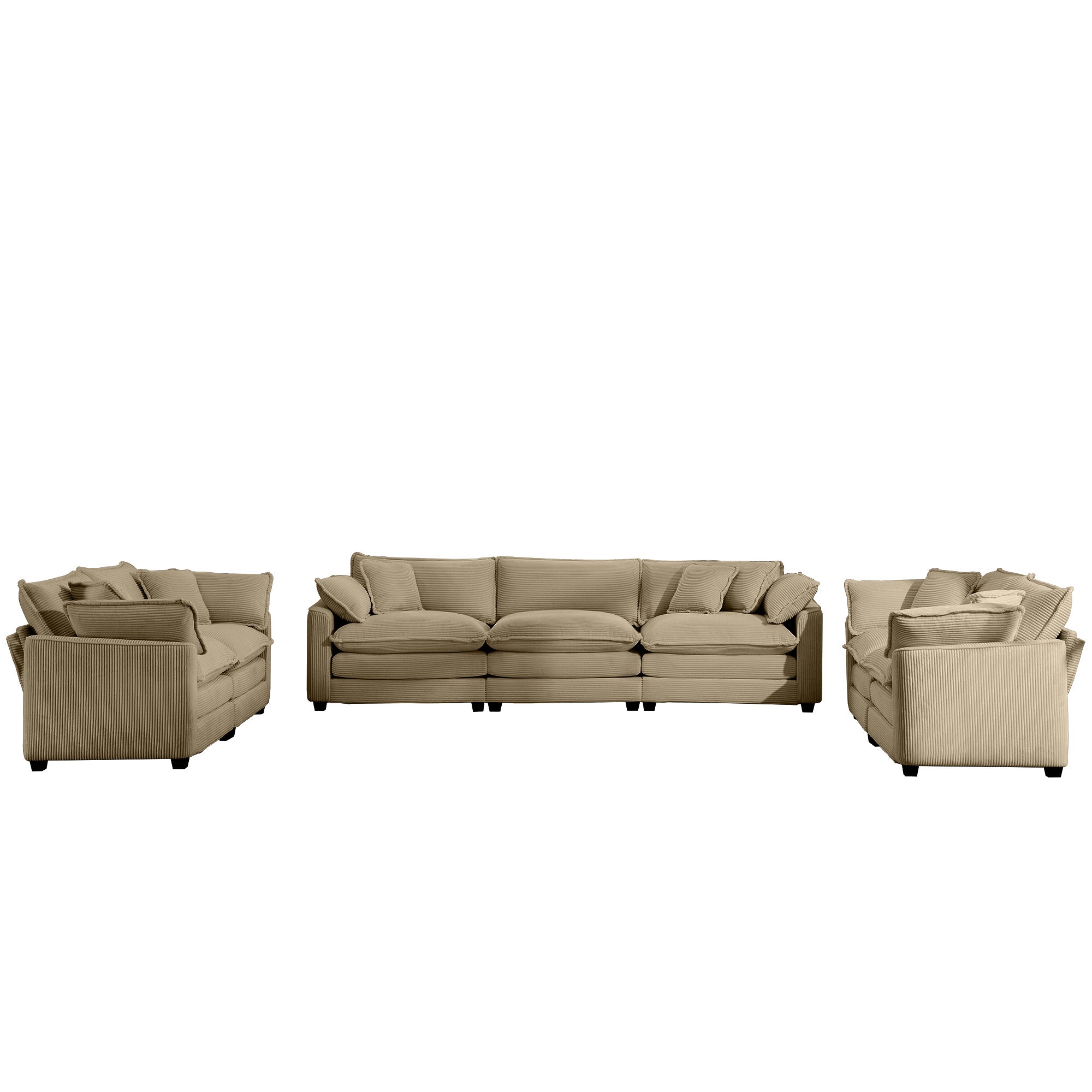 Modern Fabric Living Room Sofa 2-Piece Set