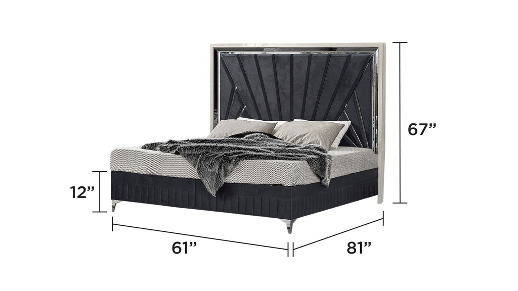 Lavita Modern & Contemporary Style 5 Pc Queen Upholstered Bedroom Set