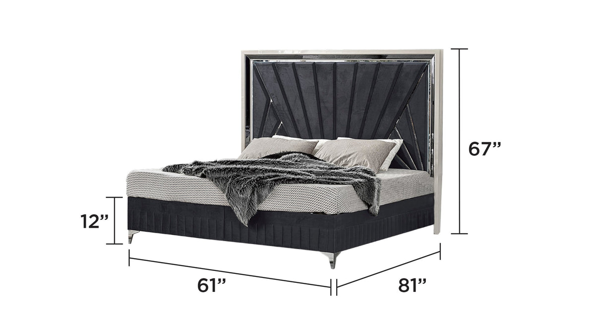 Lavita Modern & Contemporary Style 5 Pc Queen Upholstered Bedroom Set