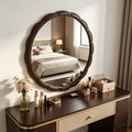 Round Wood Wall Mirror - 31.5" Farmhouse Rustic Accent