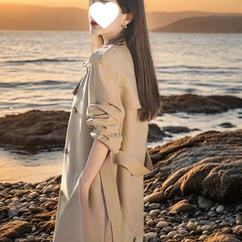 Korean-style Trench Coat For Petite Women Mid-length Jacket