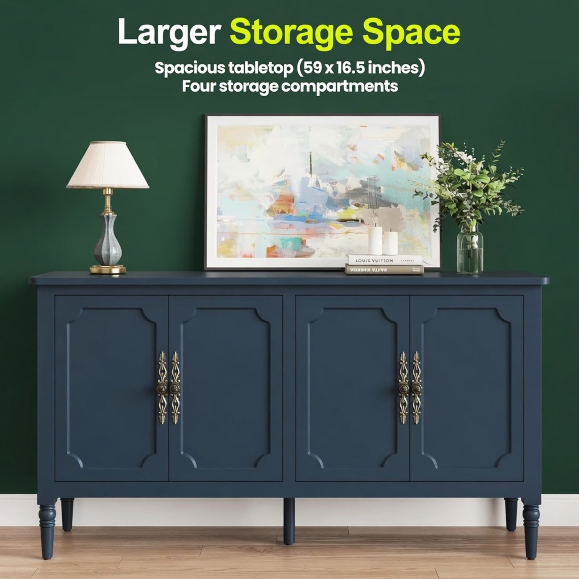 58.9" Blue Buffet Cabinet