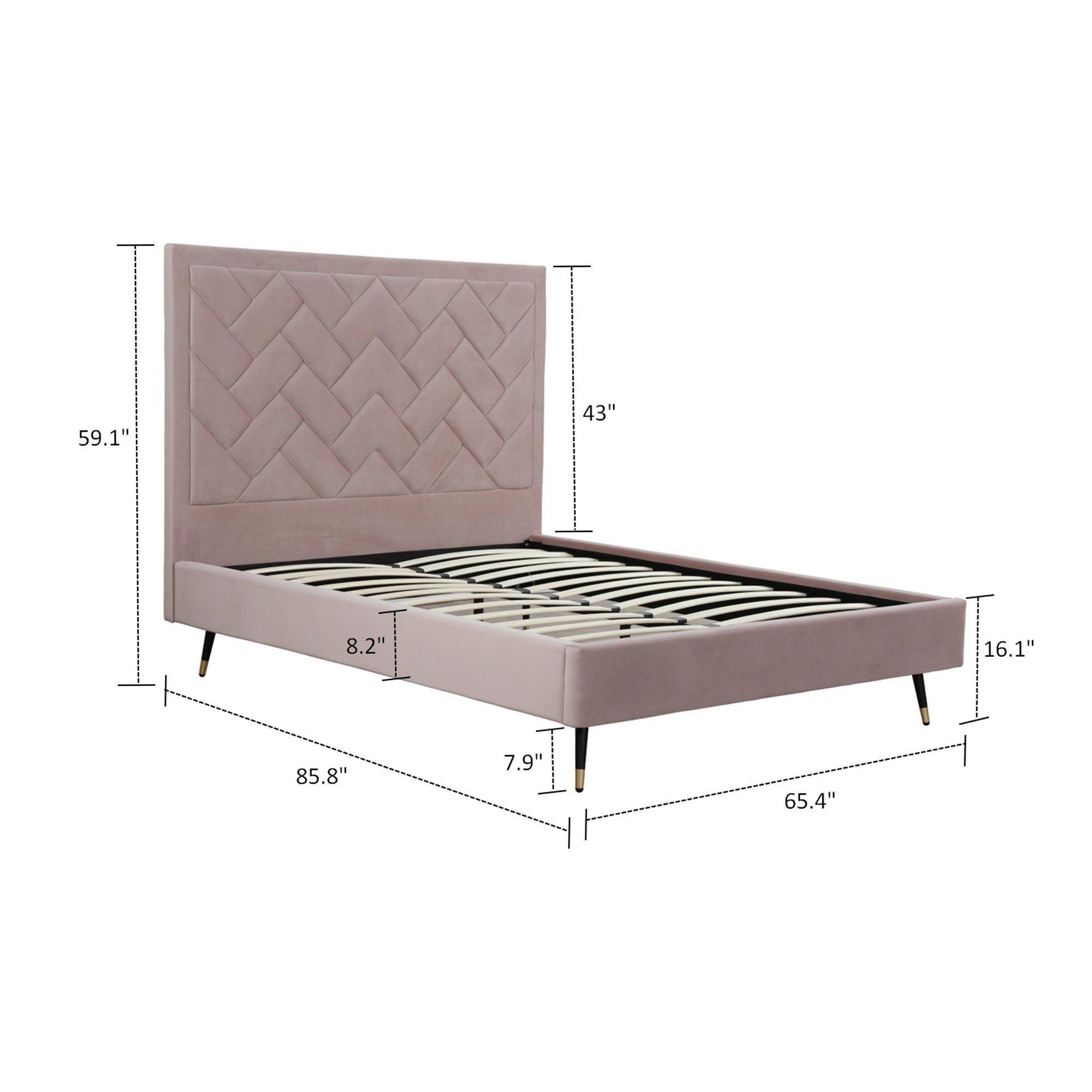 Crosby Upholstered Velvet Queen Bed
