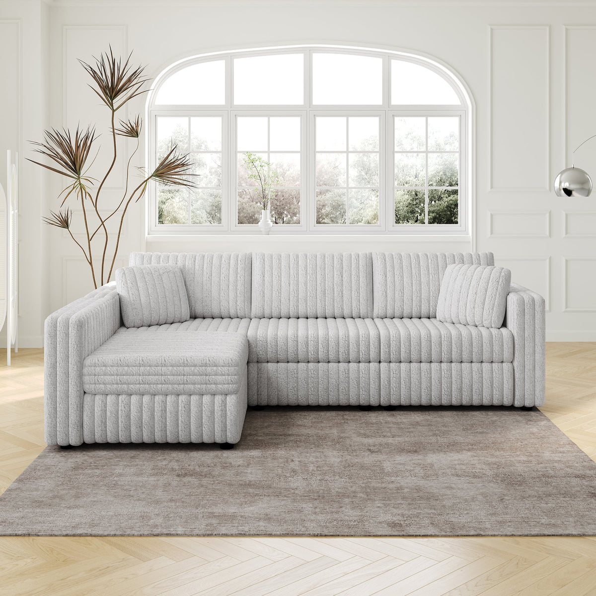 106.3" Soft L-Shaped 4-Person Sofa