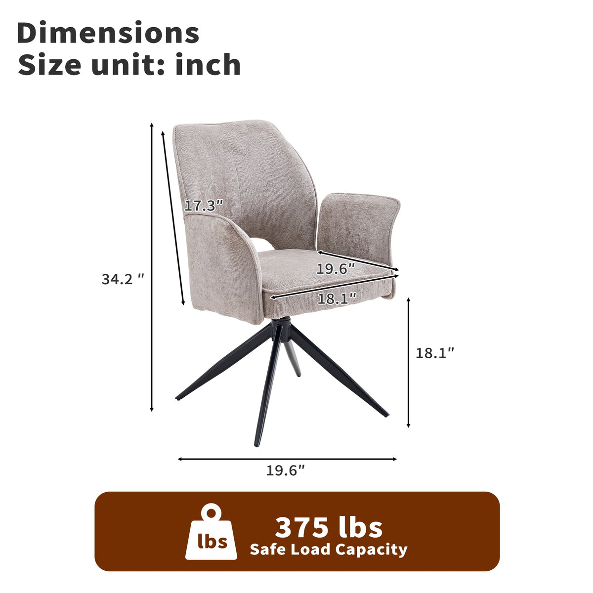 Modern Fabric Dining Chair Set of 2