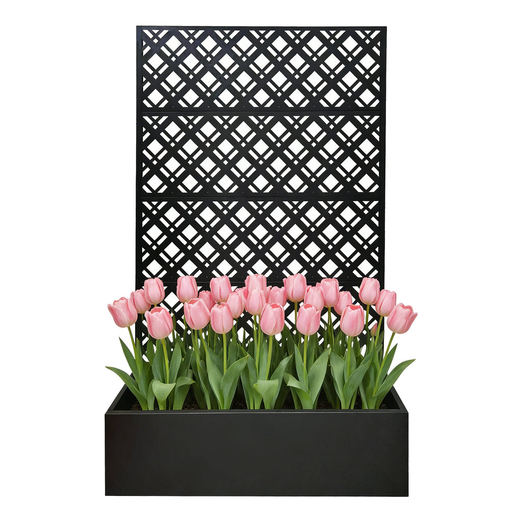 Metal Planter Raised Garden Bed with Trellis