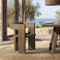 Avenel Solid Reclaimed Elm Sculptural Block Accent Chair