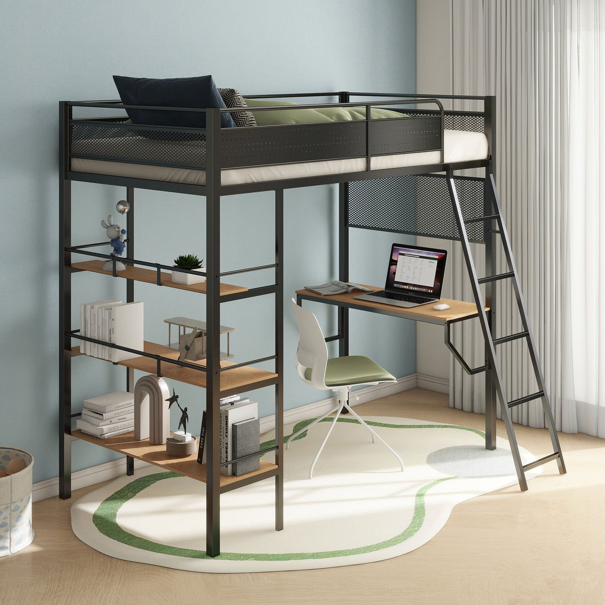 William Matte Twin Loft Bed