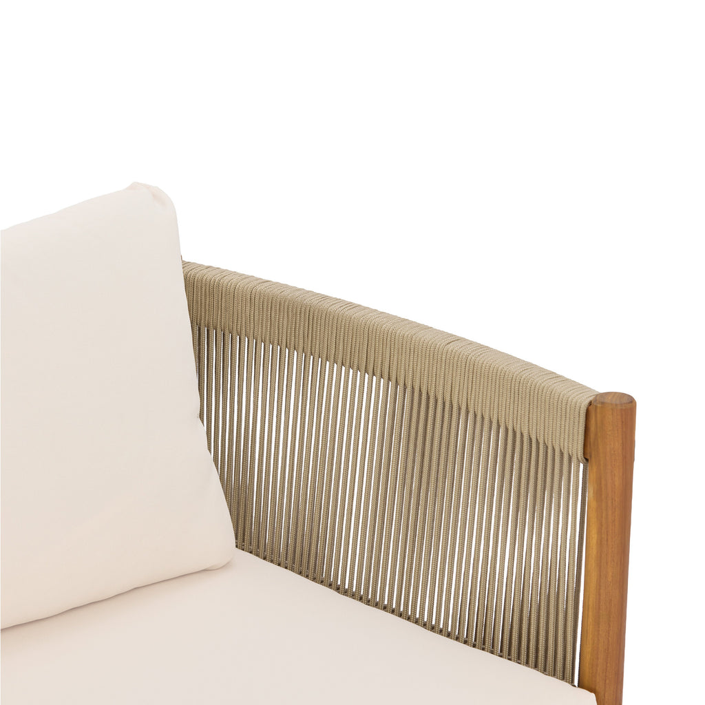 Outdoor Loveseat and Coffee Table Set with Acacia Wood Frame