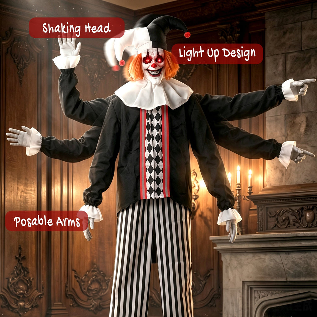 HOMCOM 106" Large Animated Clown Halloween Decoration