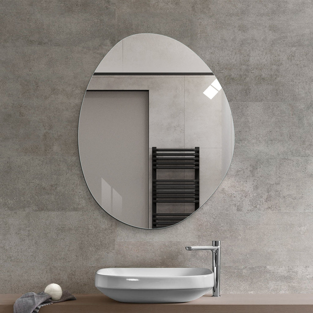 40 in. x 32 in. Modern Asymmetrical Bathroom Wall Mirror
