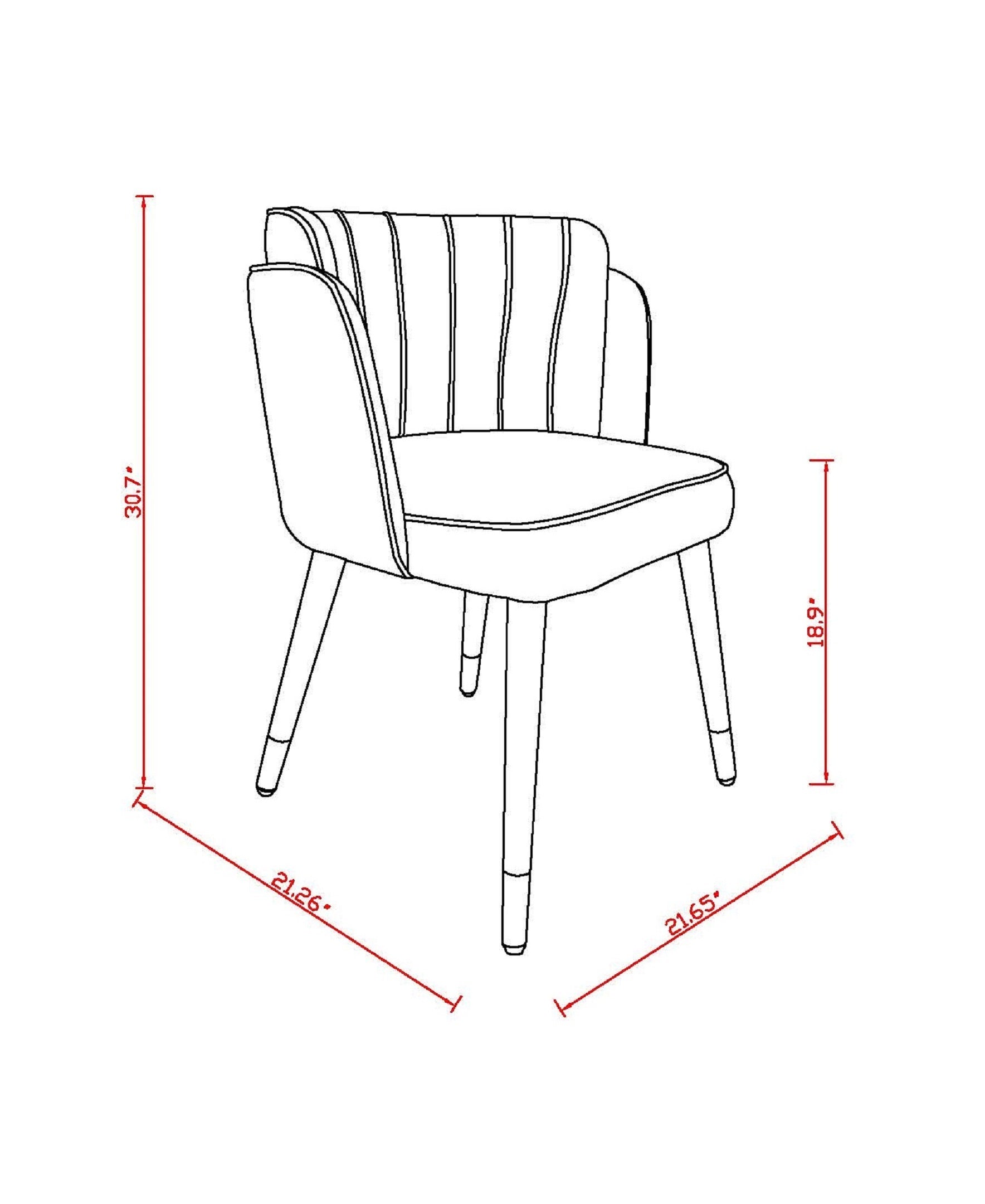 Zephyr Wood Velvet Dining Chair