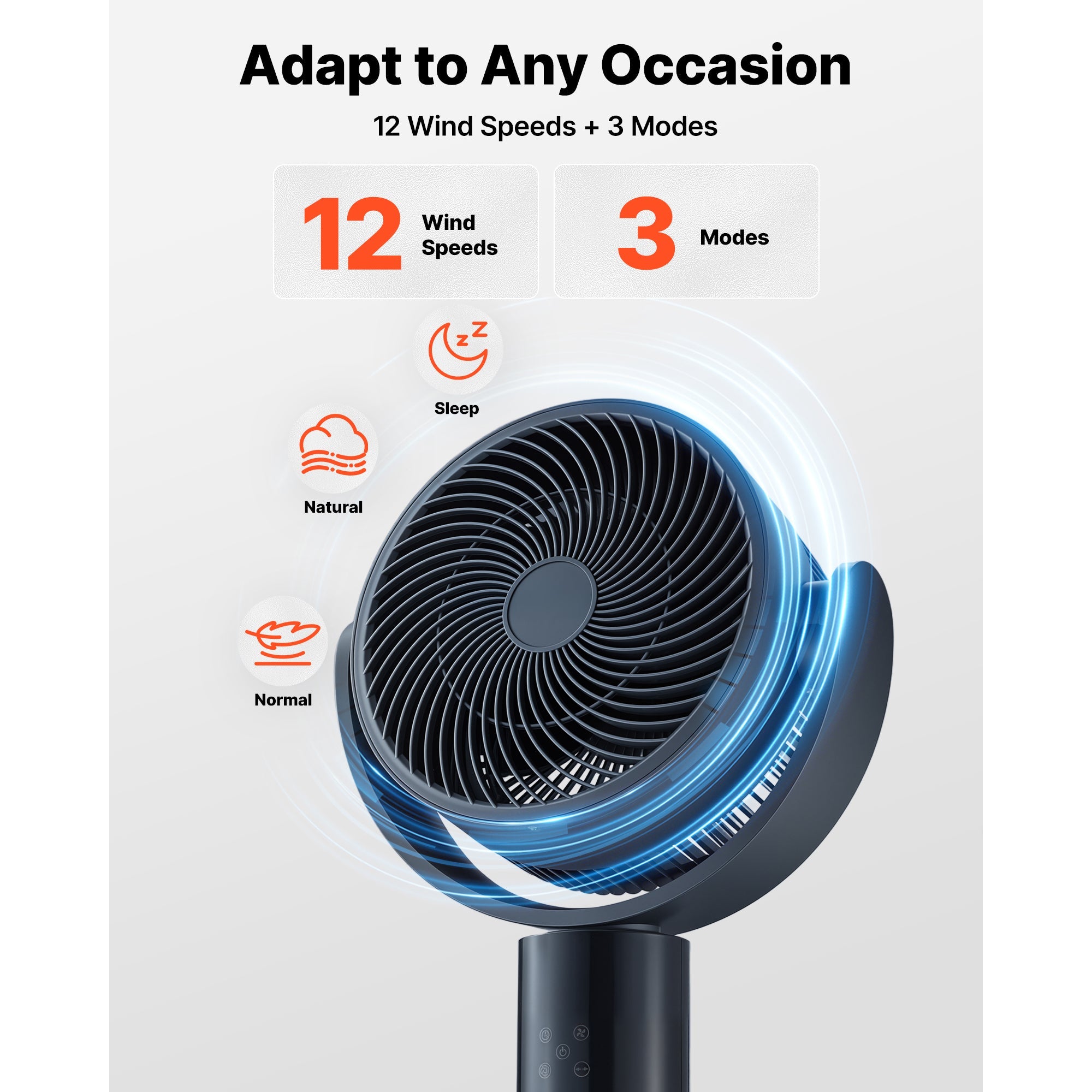 7-Inch Pedestal Fan - Oscillating Standing Floor Fan