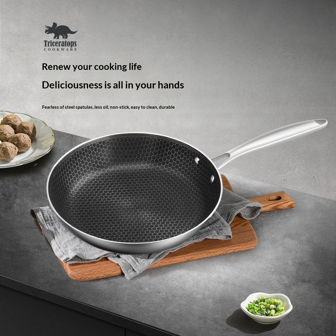 Cross-border 304 Stainless Steel Egg Fryer Stir-Fry Wok Pancake-Specific Non-Stick Pan