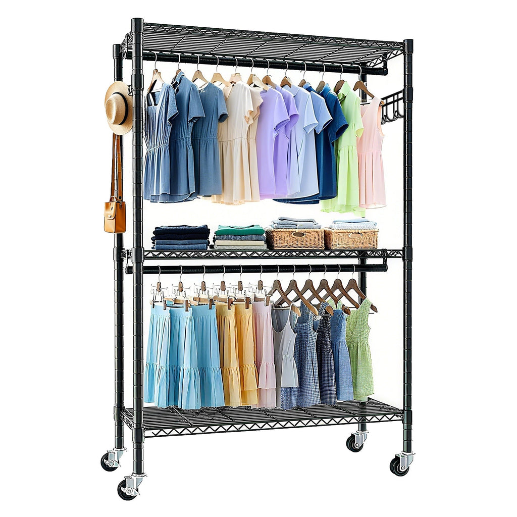 Heavy Duty Rolling Clothes Rack with Wheels