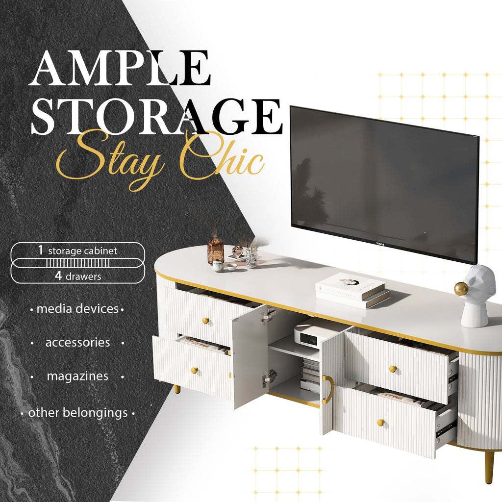 Vibe Haus Modern TV Stand for TVs Up to 80 Inches