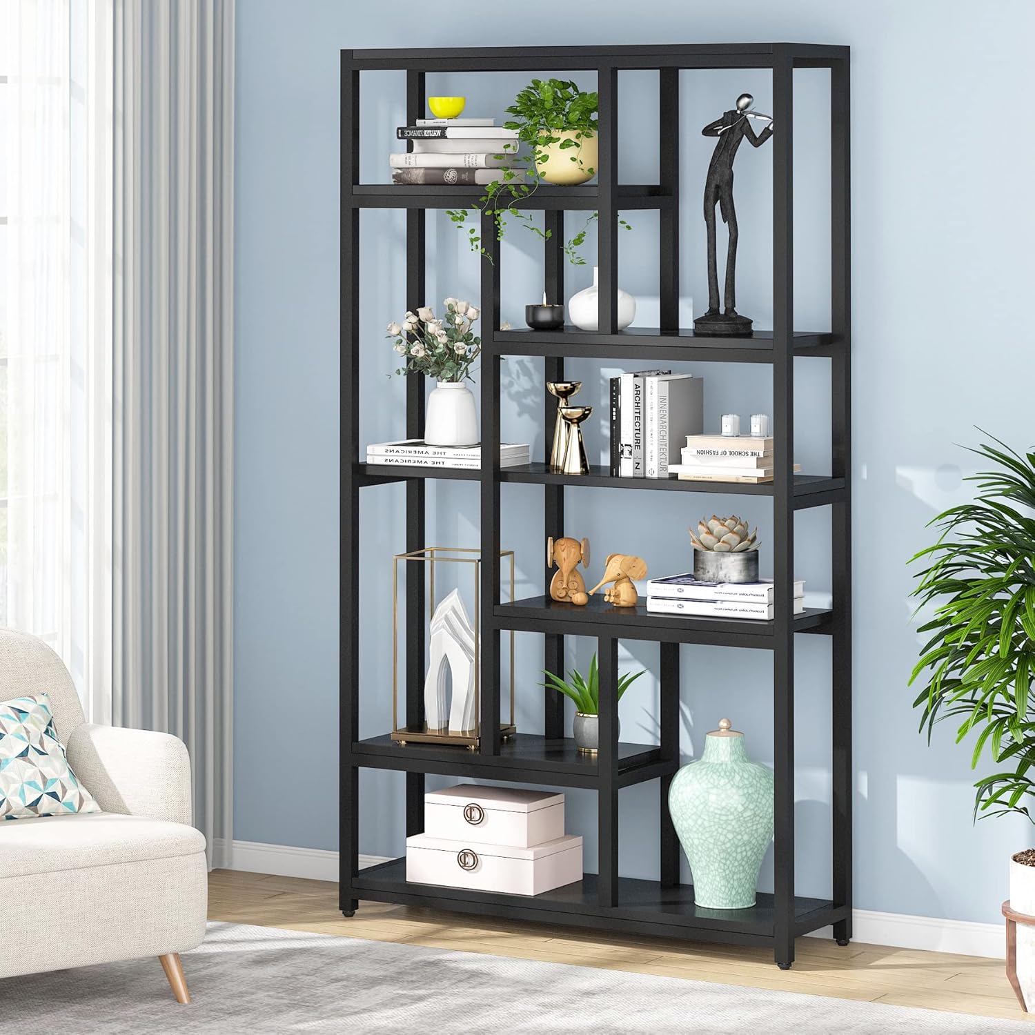 78.7" Extra Tall 7-Tier Industrial Bookcase
