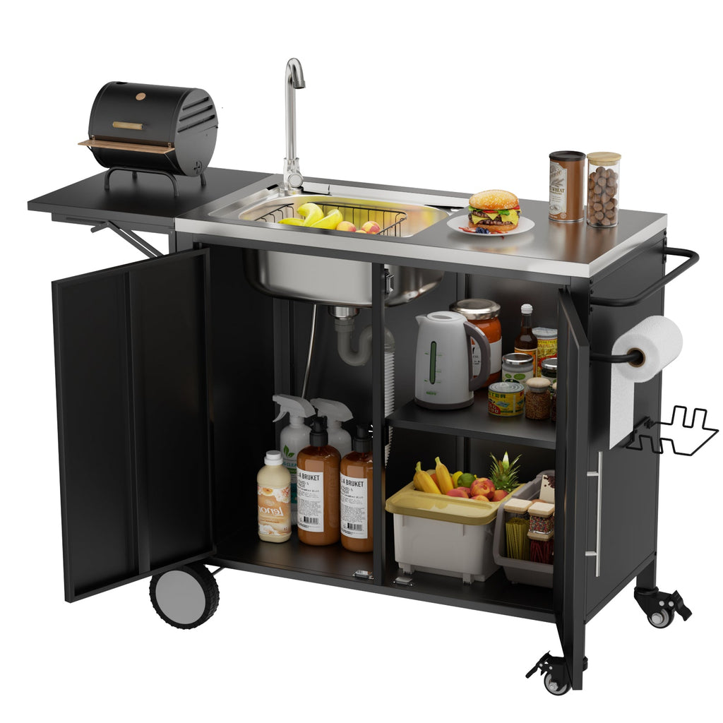 Outdoor Grill Table with Sink